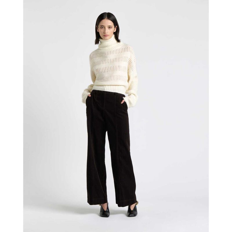 Cue Chunky Alpaca Blend Cropped Sweater image number 3